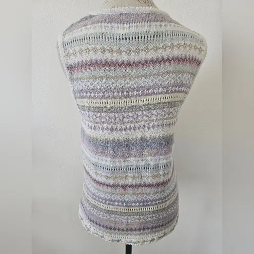 Heirloom Collectibles Light Purple Knit Sleeveless Top Sweater Vest sz L White Size L