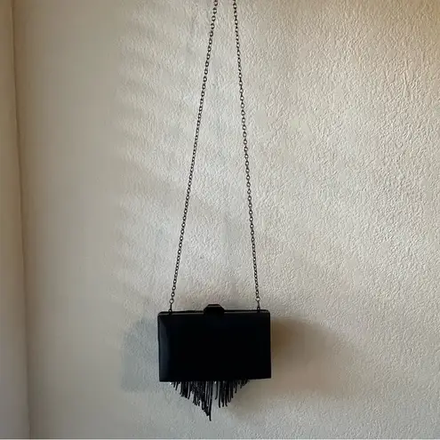 Crystal Cascade Clutch Black