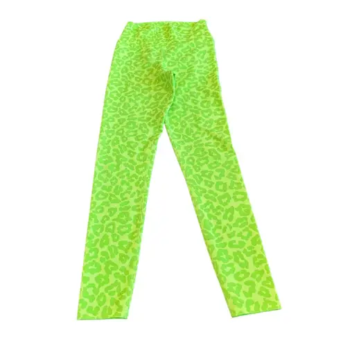 Beach Riot Sport Ayla Neon Green Animal Print Leggings Cheetah Workout Sz Small