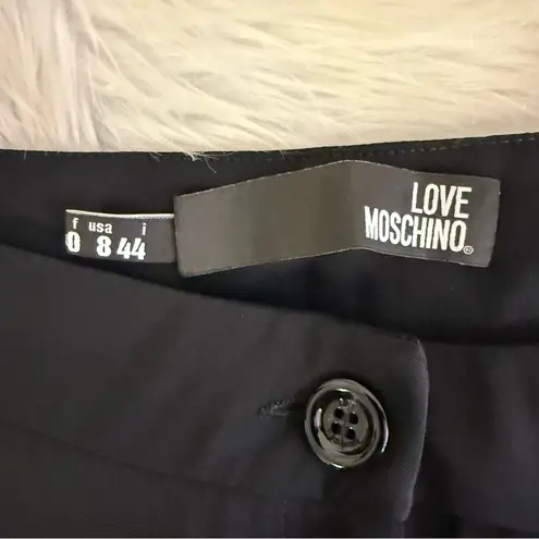 Love moschino Women's Classic Black Pants Back Pocket Heart Detail Size 8