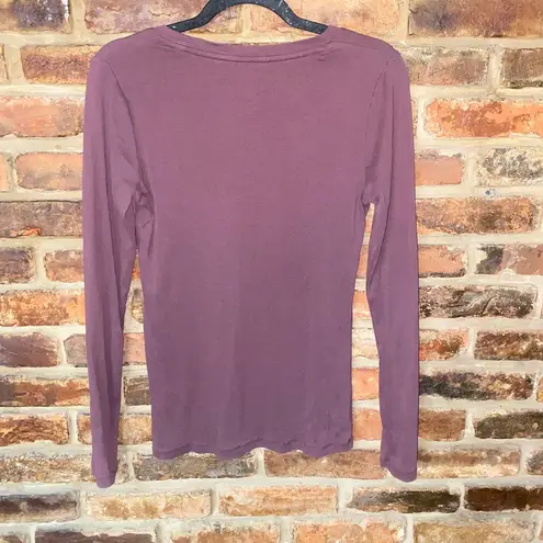 Caslon  Burgundy Long Sleeve Crew Neck T-Shirt Women's Size Medium