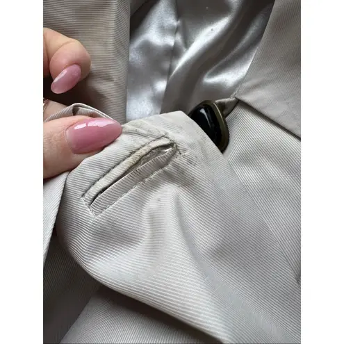 Vertigo Paris Vintage Women Tan Trench Coat Bow Back Oversize Collar Size Medium