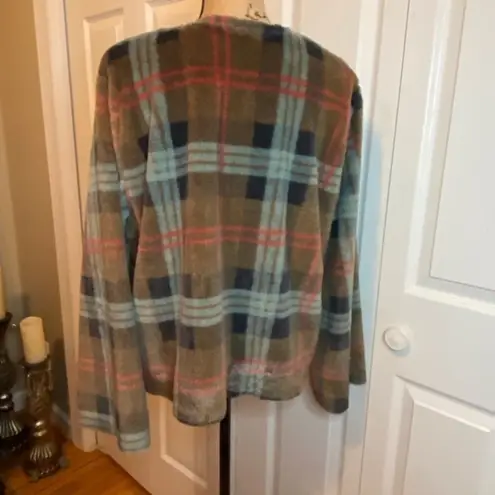 Est. 1946 Faux Fur Plaid Jacket by  Size Large