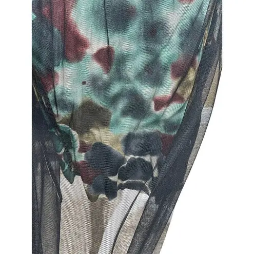 NWT Julienne W Sleeveless Halter Fit and Flare Mesh Overlay Dress Size S Small Black