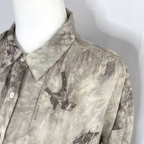 Lovestitch New Tie Dye Drop Waist Mini Dress Button Down Tunic Top Cement