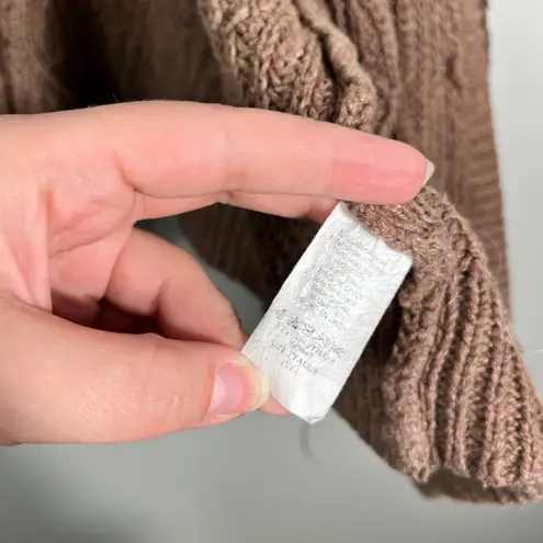 Carole Christian Tan Brown Open Knit Open Front Relaxed Fit Cardigan Minimal XL