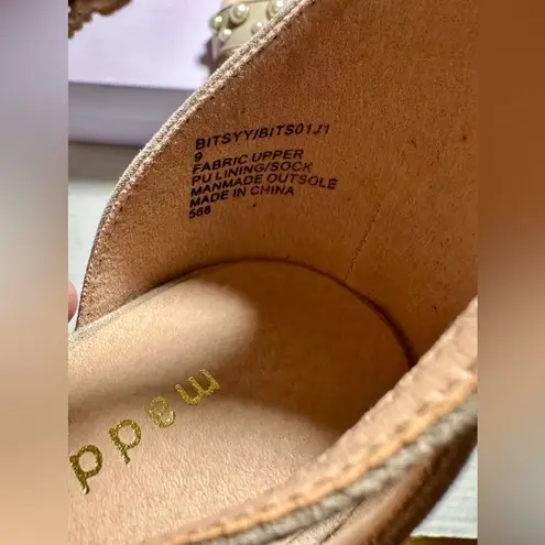 Madden Girl  Bitsyy Blush Suede Block Heel With Faux Pearls Strappy Party New 9 - Image 6