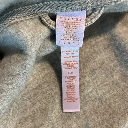 Savage X Fenty Lavender Lingerie Grey Heather Oversized Cardigan Cotton Blend XL