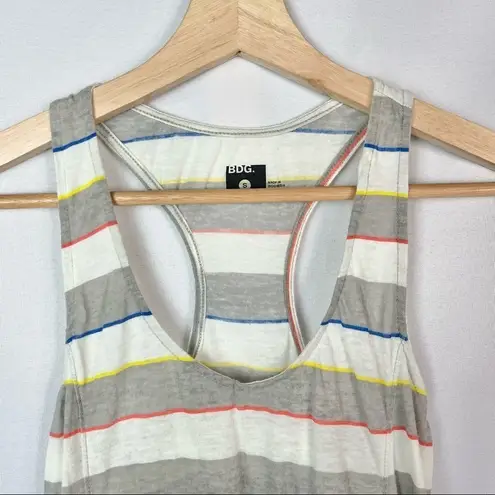 Urban Outfitters  BDG Gray White Stripe Racerback Cotton Tank Top S