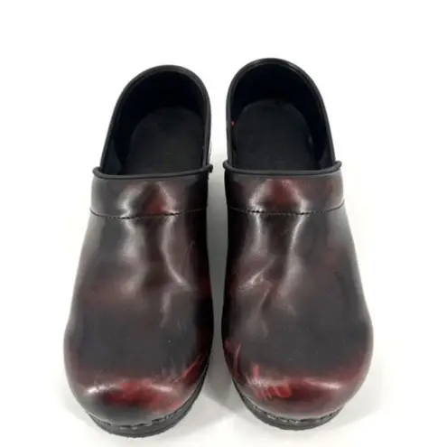 Sanita Pro. Cabrio Womens Leather Slip On Danish Clogs Bordeaux Size 39 7.5
