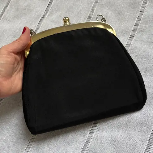 Unique Vintage Vintage Black Evening Bag With Floral Detailing