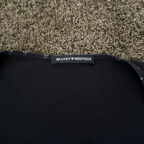 Brandy Melville  Black and White Floral Blouse