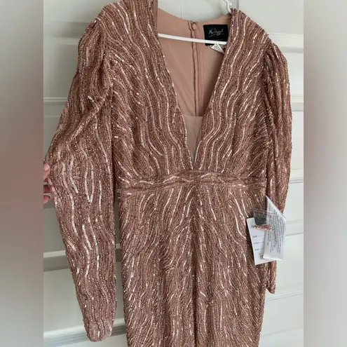 Mac Duggal 93574 Beaded Puff Sleeve Trumpet Gown- NWT