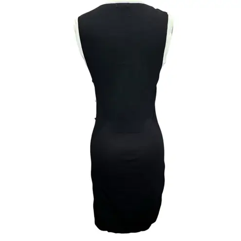 La Madona Y2K Tank Knit Dress M Black White Buttons Stretch Sporty Minimalist Size M