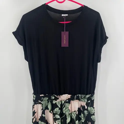 LASCANA Dress Size 10 NWT Jersey Knit Travel Vacation Casual Beach Sundress Black