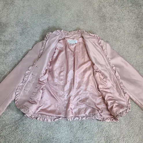 Kay Unger Jeweled 3 Button Pink 100% Silk Dressy Formal Evening Blazer Size 4