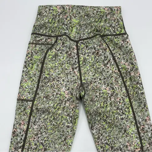 Sweaty Betty Legging Capri Super Sculpt Green Alert Pebble Print Crop Size XS