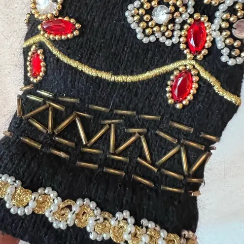 Pierre Cardin Vintage 80’s Black Silk Angora Beaded Cardigan