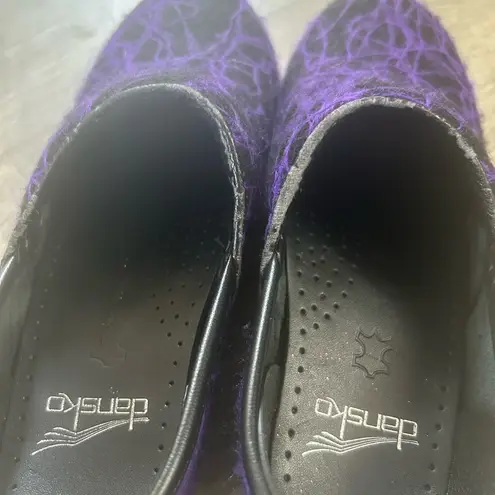 Dansko purple swirl black clogs size 36 US size 5.5