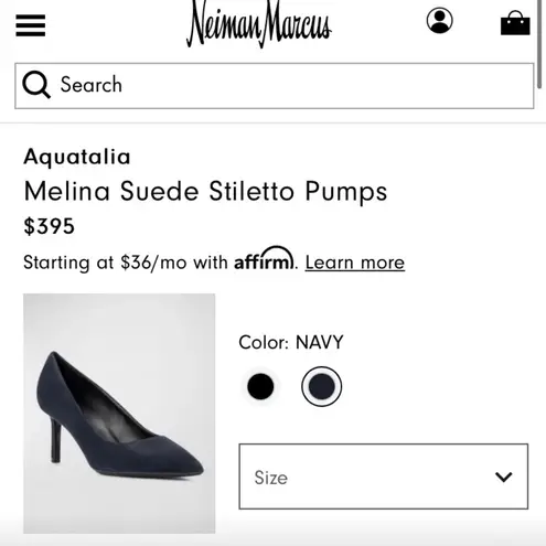 Aquatalia NWOT Italian Navy Blue Suede Stiletto Heels w/Metal Buckles Sz 8*