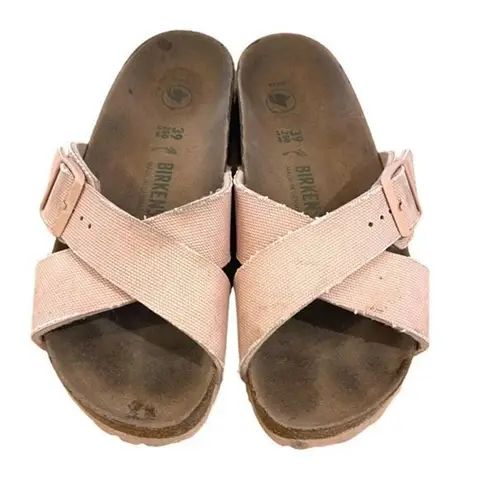 Birkenstock  Womens Siena Cross Strap Veegan Slide Sandals‎ Light Pink Size 39 - Image 2