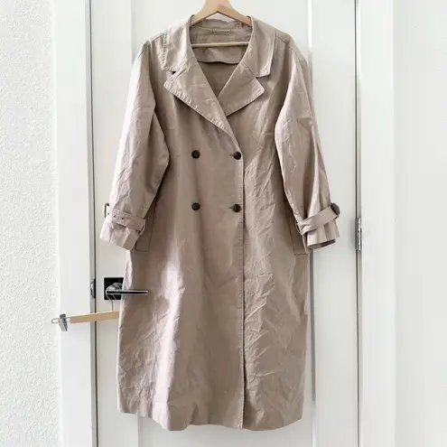 Snidel Beige Khaki Nude Trench Coat/Rain Coat Double
