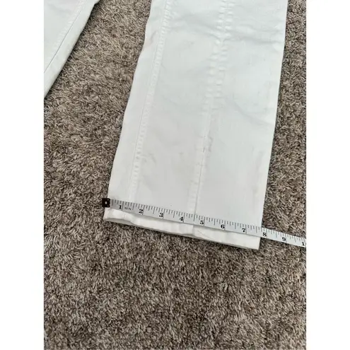 J. McLaughlin Rainey Front Slit Straight Leg Front Seam Kick Flare White Jean 14