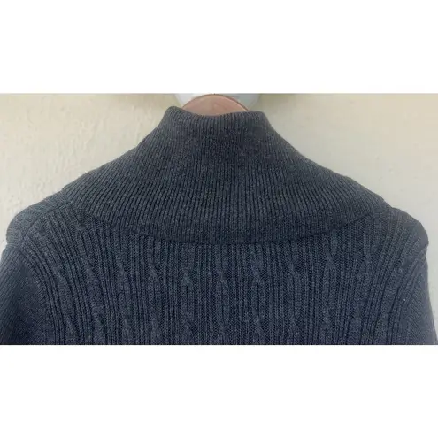 Classiques Entier Merino Wool Gray Cable Knit Turtleneck Sweater Dress L Classic - Image 4