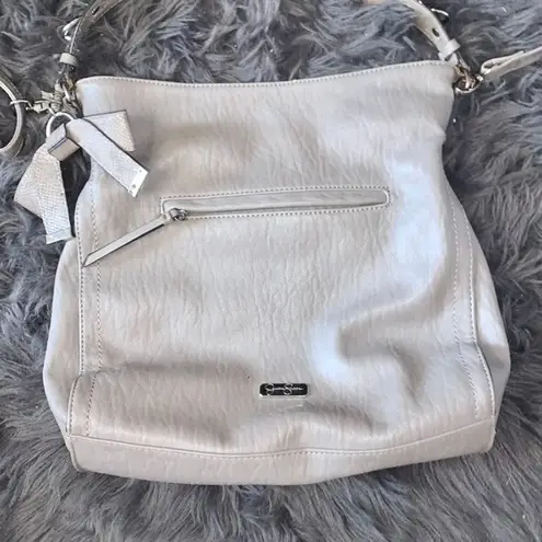 Jessica Simpson  grey bow faux leather handbag