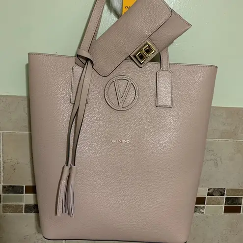 Mario Valentino Authentic VALENTINO By Mario leather tote and flap wallet set