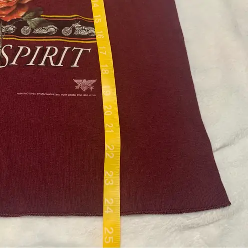 3d emblem women's XL 90s Burgundy Rose Tank Top biker harley lace moto free spir Red