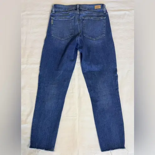 Paige  Denim Blue Skinny Jeans Women’s 27 Raw Hem Stretch Mid Rise