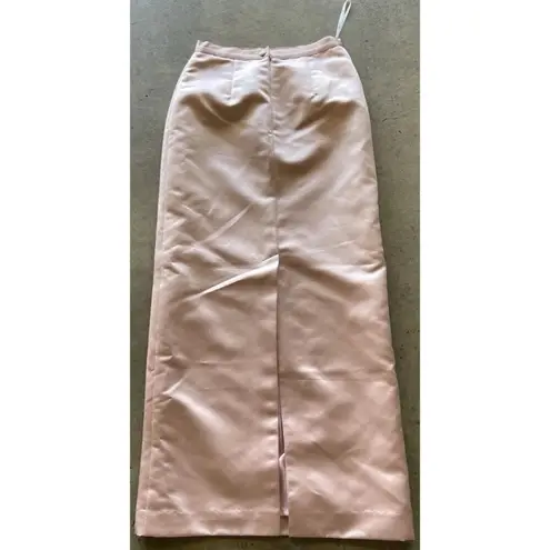 Vintage Pinky & Me Skirt Womens Size 4 Pink Formal Satin Long Maxi Lined Back