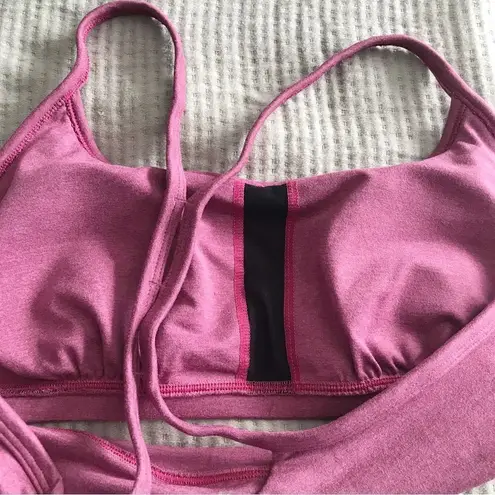 Johnny Was CALME Racerback Sports Bra Ease Cross Back Yoga Pink Purple NWOT XL