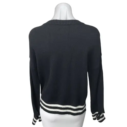 Intermix Women's Black Wool Cashmere Knit Long Sleeve Pullover Sweater Top Sz S