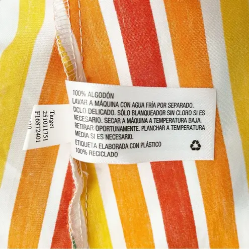 Christopher John Rogers x Target Rainbow Stripe Belted Shirt Dress Size 2 Cotton Red