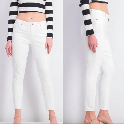 Pistola Revolve Distressed Skinny Crop Jeans in White Size 27