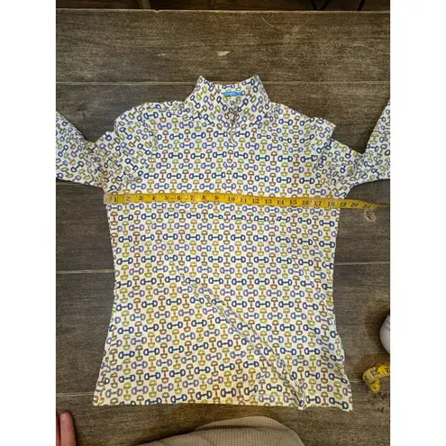 J. McLaughlin Bedford Quarter Zip Long Sleeve Top Catalina Cloth Equestrian