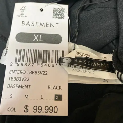 NEW Basement Black Sleeveless Ruffle V