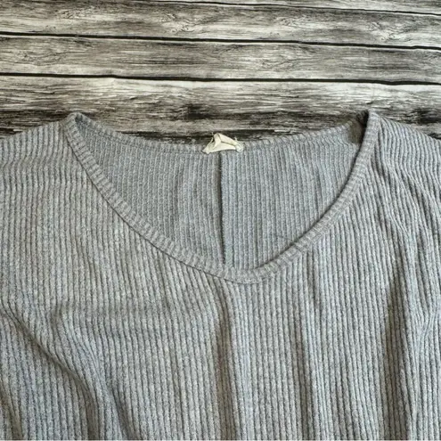 143 Story by Line Up Women's Romper M Med Medium Light Grey Gray Soft Ribbed Tie