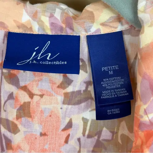 JH Collectibles Pastel Multi Floral Botanical Womens Shirt Set MP Orange Size undefined