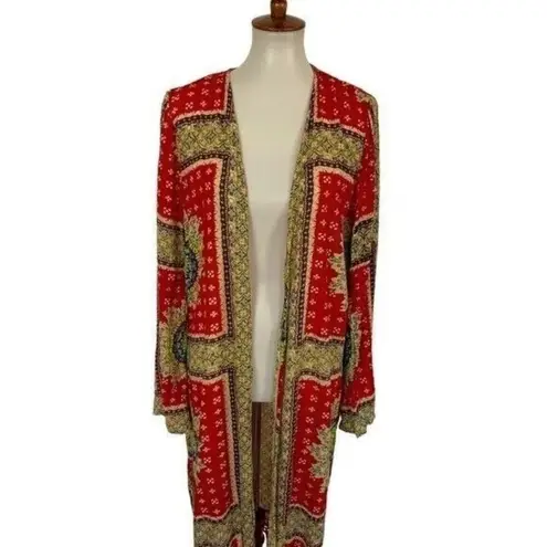 Band of Gypsies  Cardigan XS Long Boho Fringe Duster