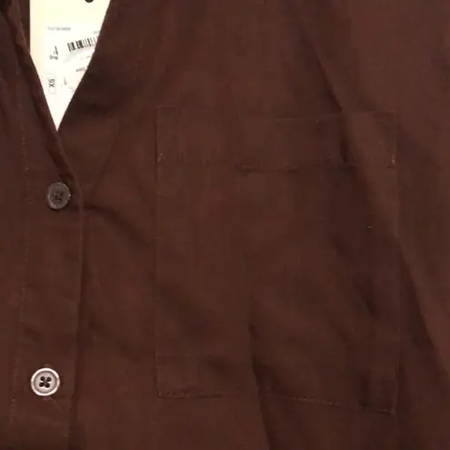 Knox Rose Know Rose NWT size women’s‎ XS 100% Lyocell  brown button down shirt