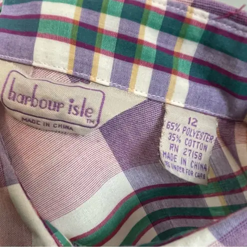 Vintage Plaid Top Button