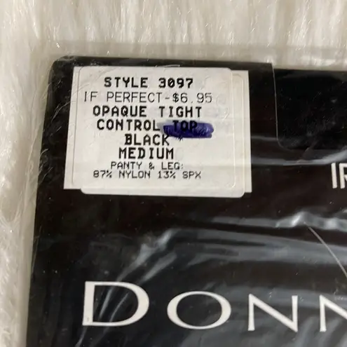 Donna Karan Vintage Irregular Opaque Tight Control Top Pantyhose Black Medium