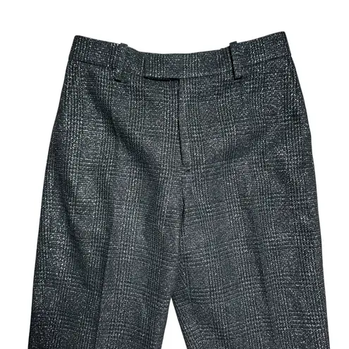 Zadig & Voltaire Black Peter Check Metallic Straight Leg Trousers EU 40