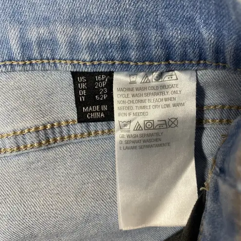 Susan Graver Susan Graver Jeans 16 Petite Straight Leg Ankle Stretch Light Wash Denim Comfy