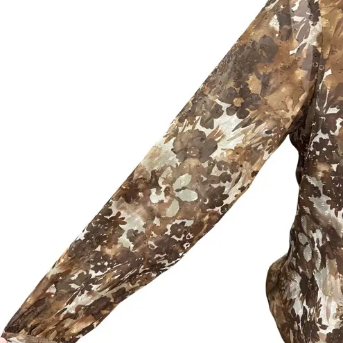 Coldwater Creek Women's Blouse Size S Brown Floral