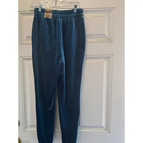 INC international Concepts Women Velvet Stretch Jogger Pant Blue Size S