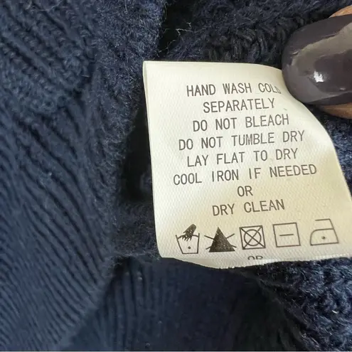 MELLODAY Navy Blue Knit Pullover Sweater with Pockets Size Large NWT